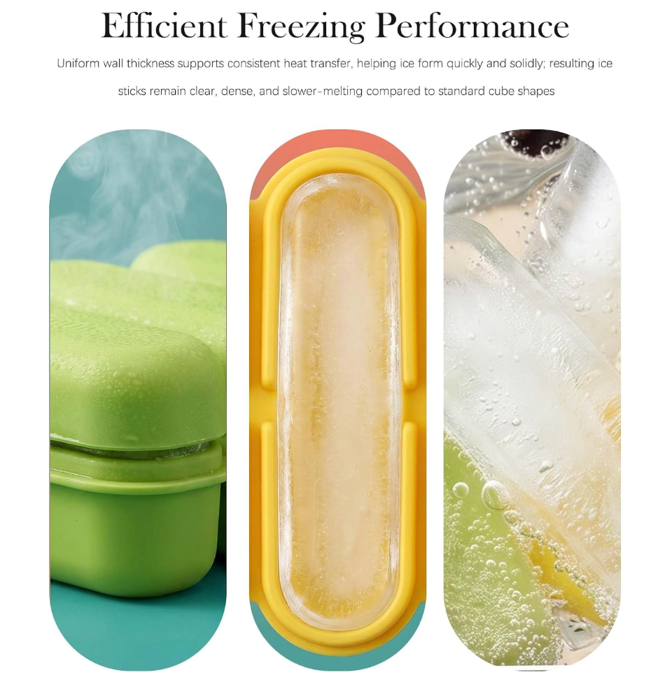 Silicone Ice Stick Tray – Easy Long Ice Sticks for Cold Drinks