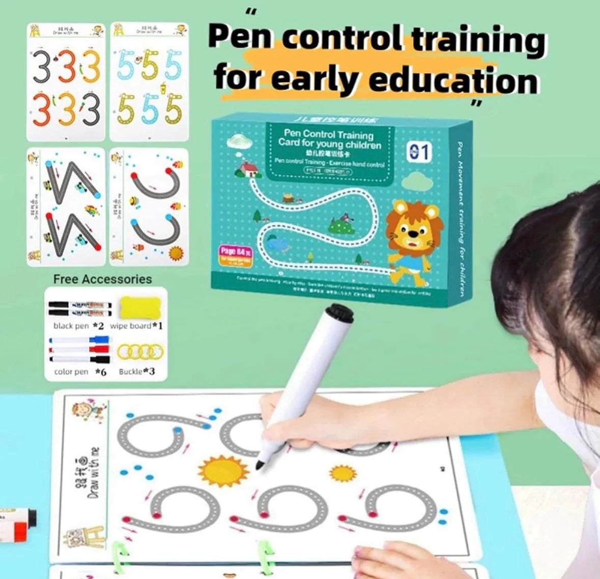 Special 64 Pages Reusable Tracing Line Book for Kids (Brain Games)