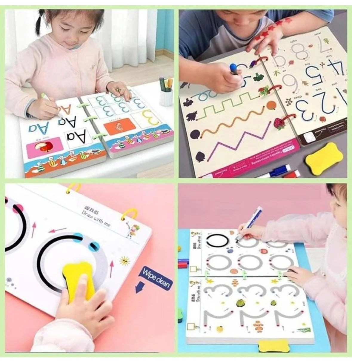 Special 64 Pages Reusable Tracing Line Book for Kids (Brain Games)