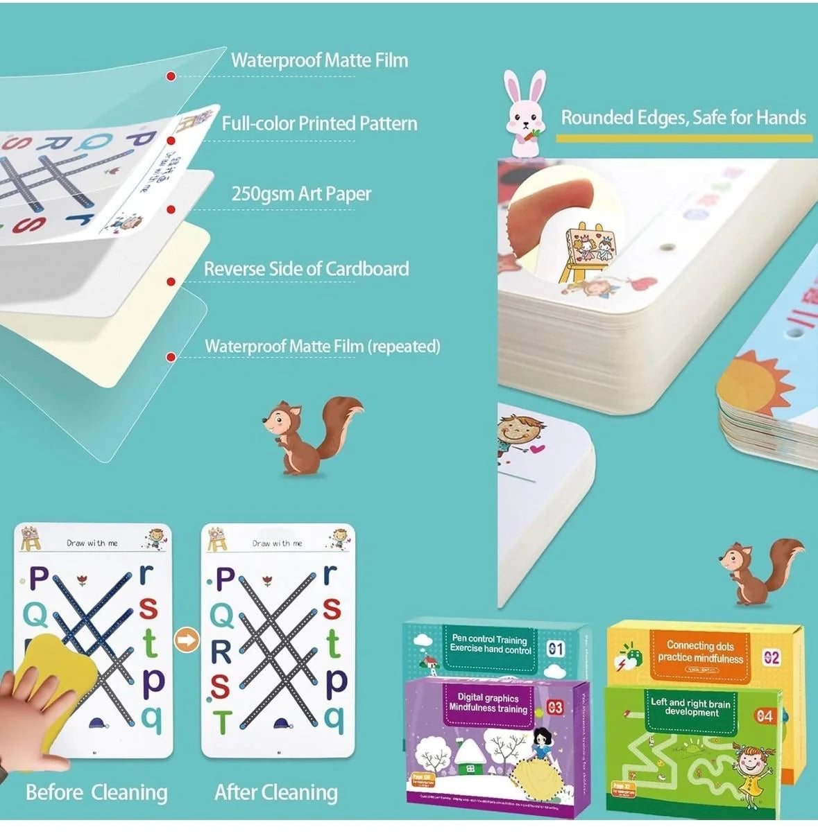 Special 64 Pages Reusable Tracing Line Book for Kids (Brain Games)