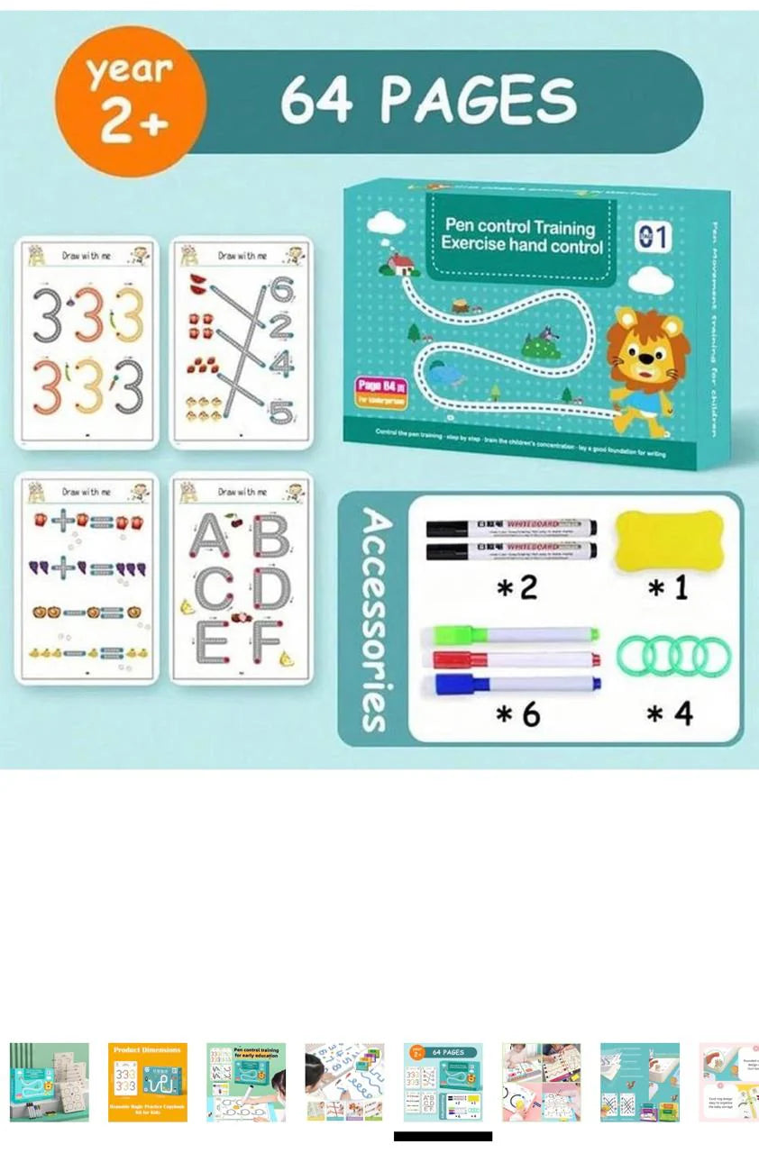 Special 64 Pages Reusable Tracing Line Book for Kids (Brain Games)